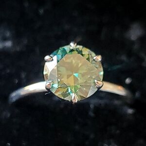 💎NEW 10K Solid White Gold 2 Ct Blue Diamond Ring